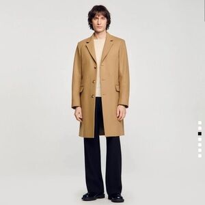 Sandro Paris - Men’s Beige Wool Coat